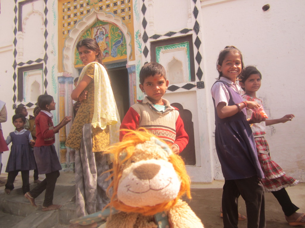 Villagers are excited to meet Lewis the Lion