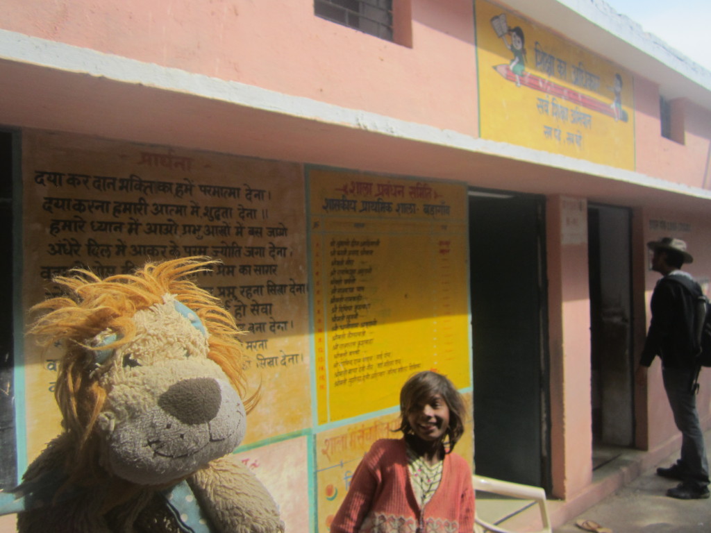Lewis the Lion visits an Indian village school