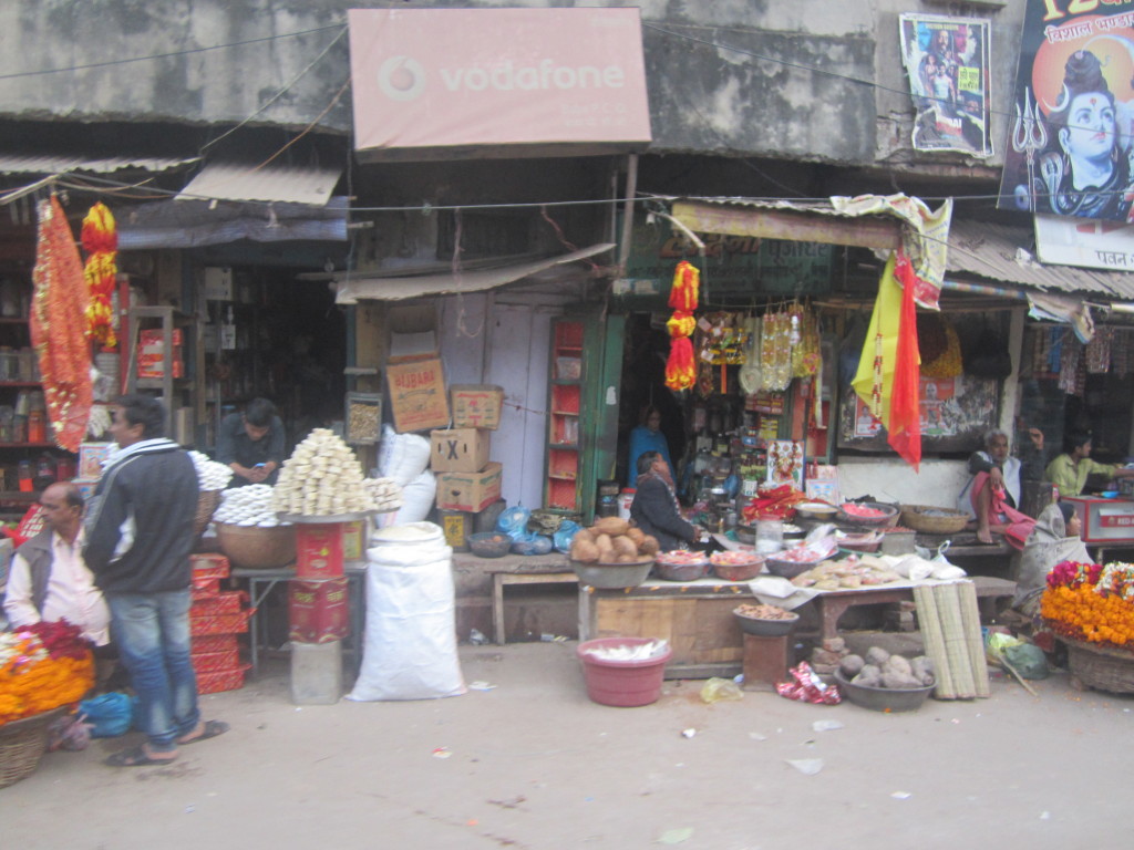 Traditional Varanasi shops by the roadside