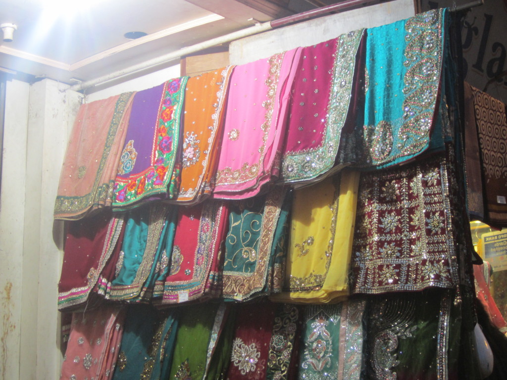 Indian silk scarves and saris