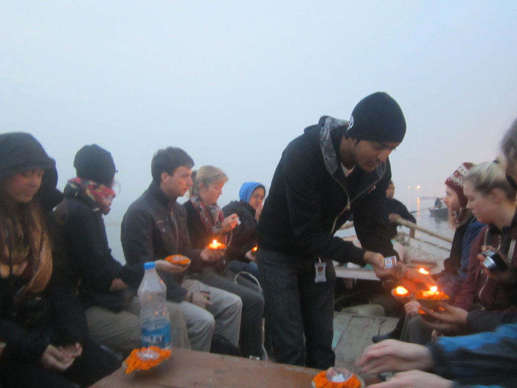 Dushyant lights the candles for his group