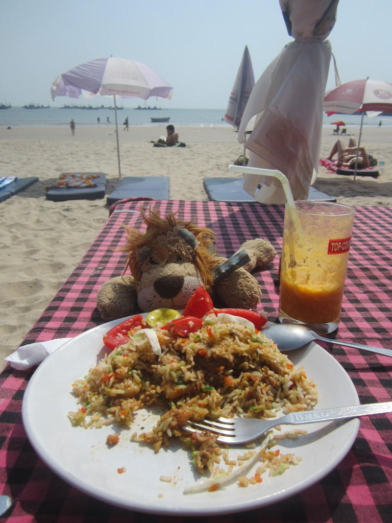 Eating down on the Palolem Beach