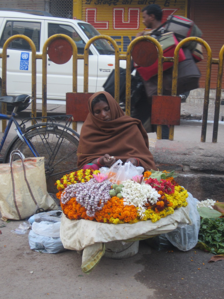 A Varanasi flower seller